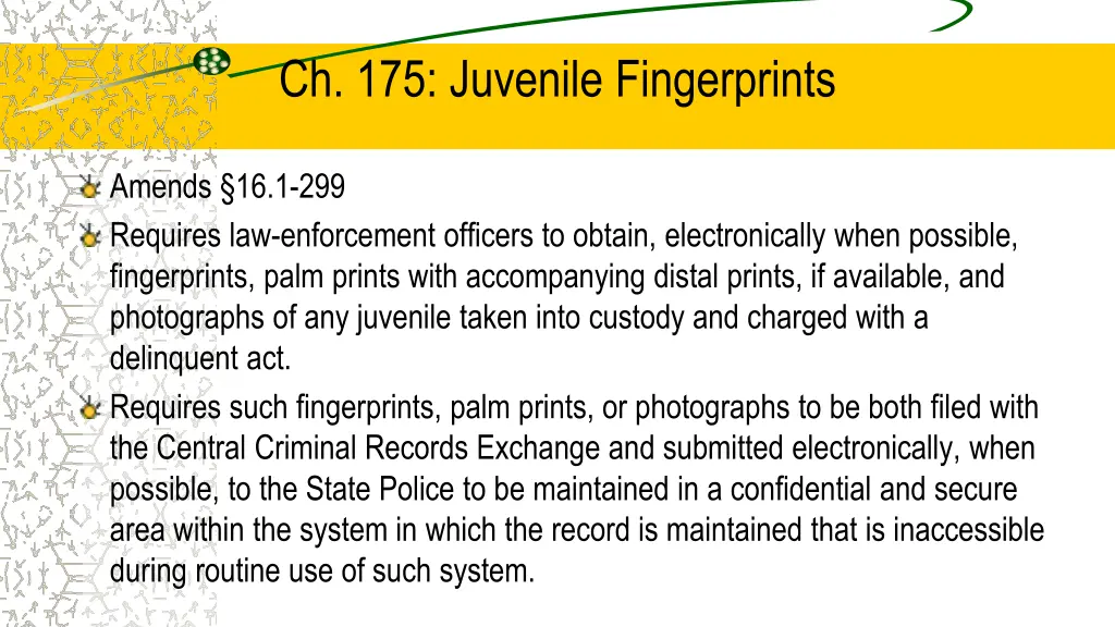 ch 175 juvenile fingerprints
