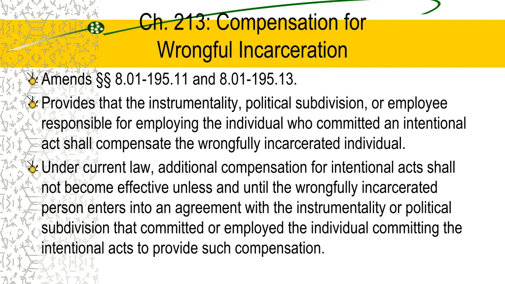 ch 213 compensation for wrongful incarceration