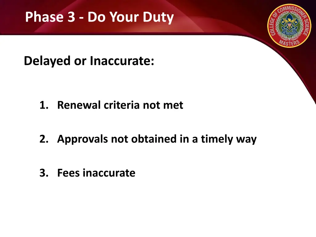phase 3 do your duty