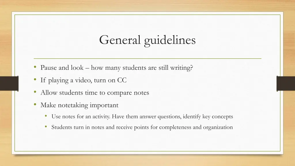 general guidelines