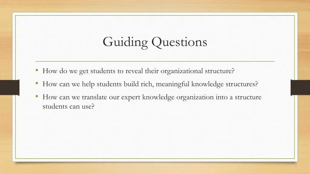 guiding questions