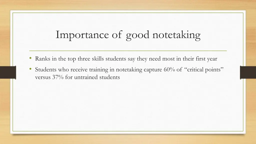 importance of good notetaking