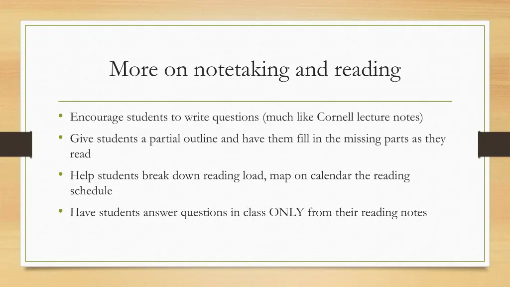 more on notetaking and reading
