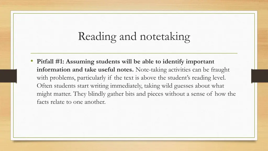 reading and notetaking