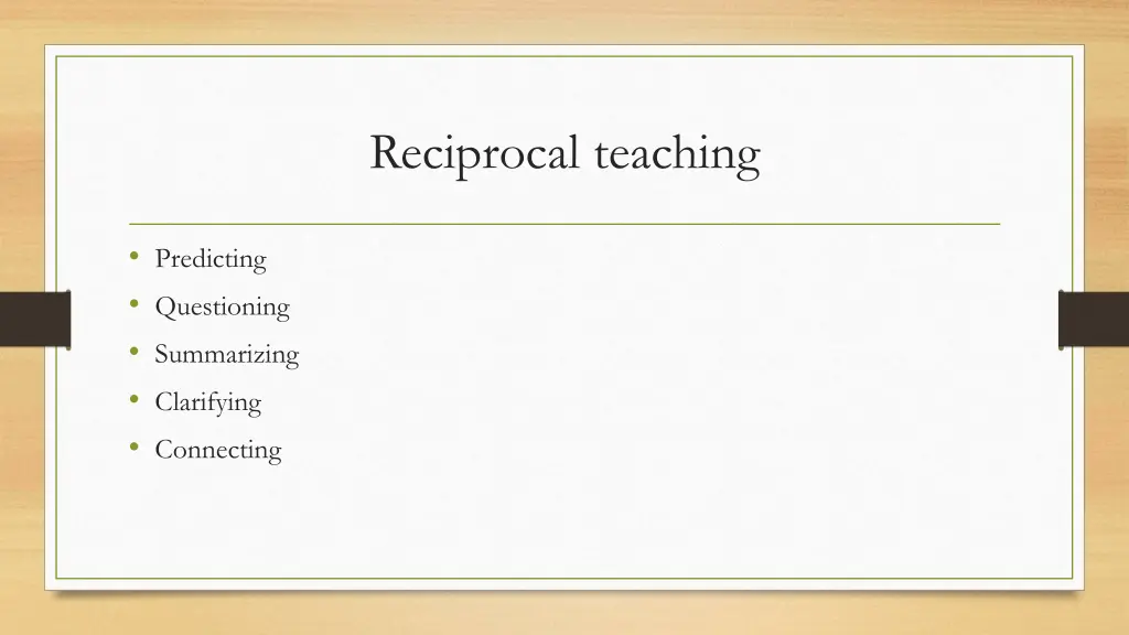 reciprocal teaching