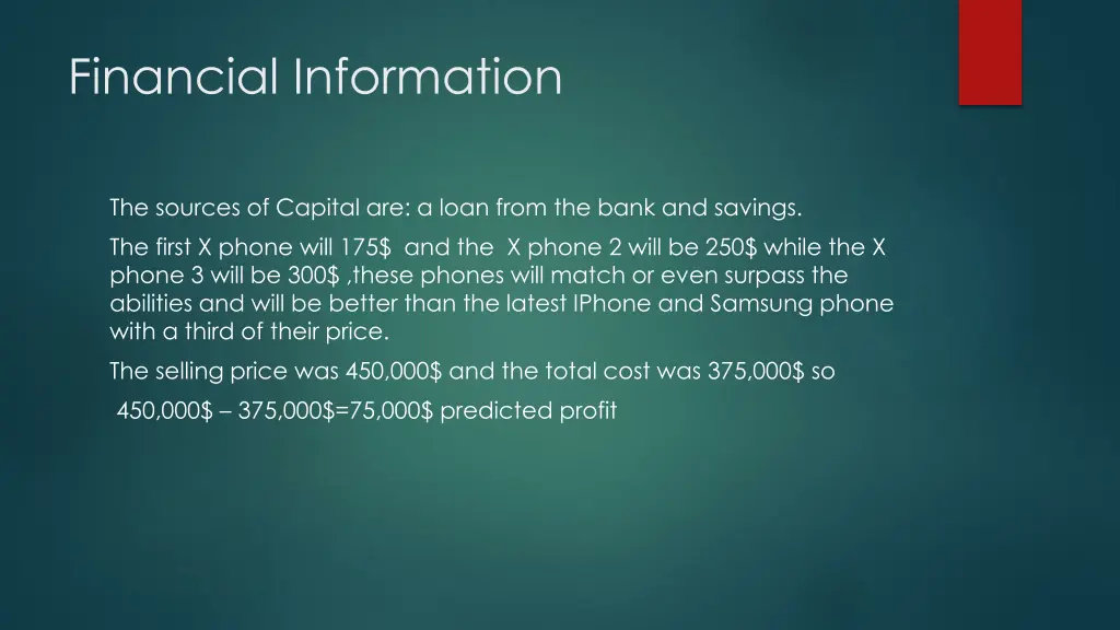 financial information