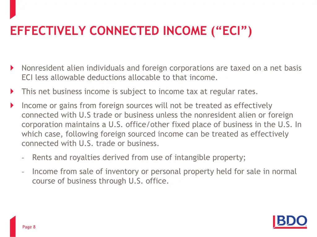 effectively connected income eci