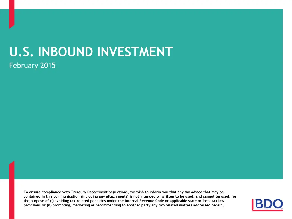 u s inbound investment february 2015