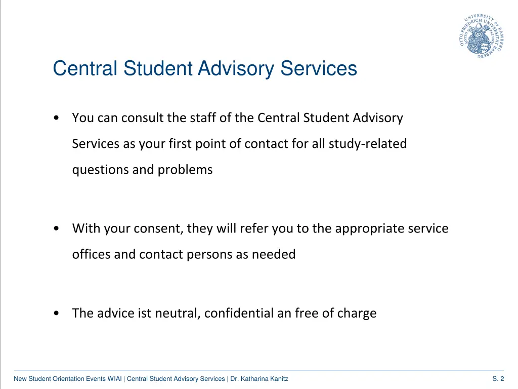 central student advisory services