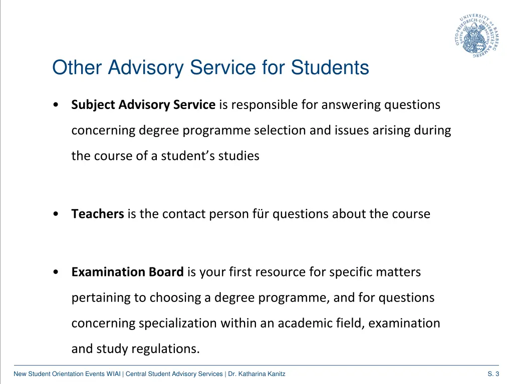 other advisory service for students