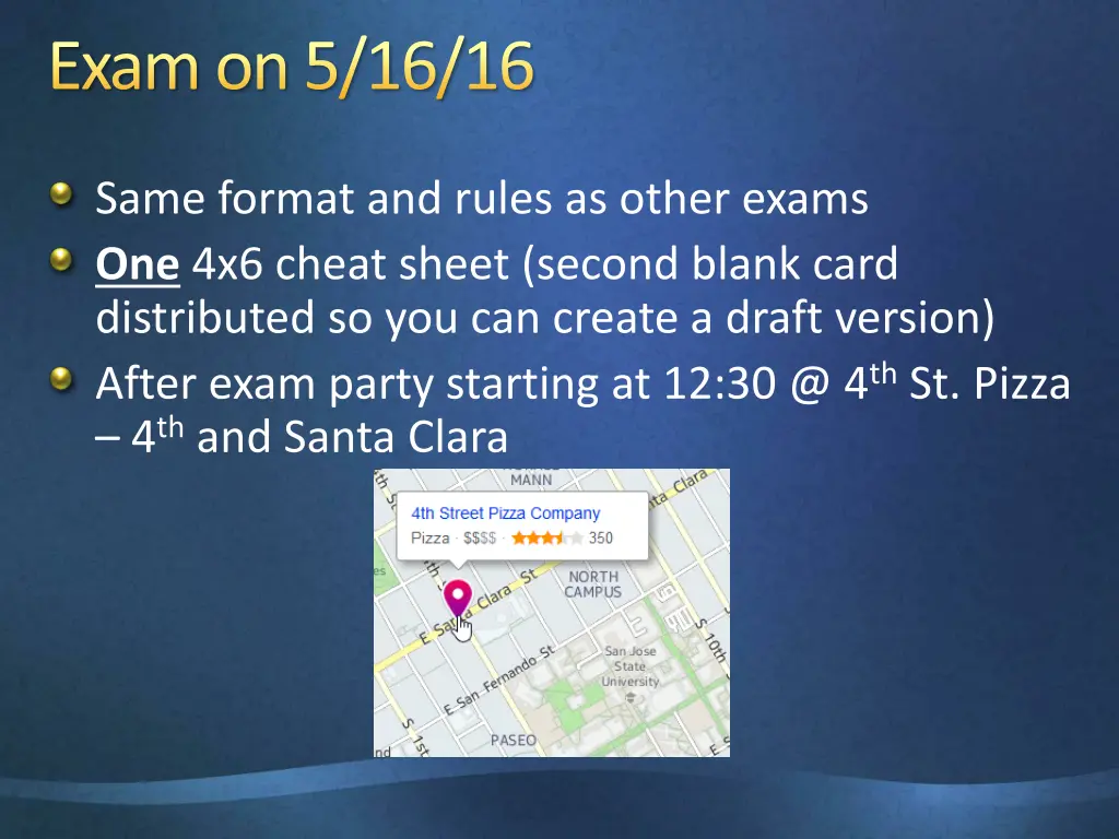 exam on 5 16 16