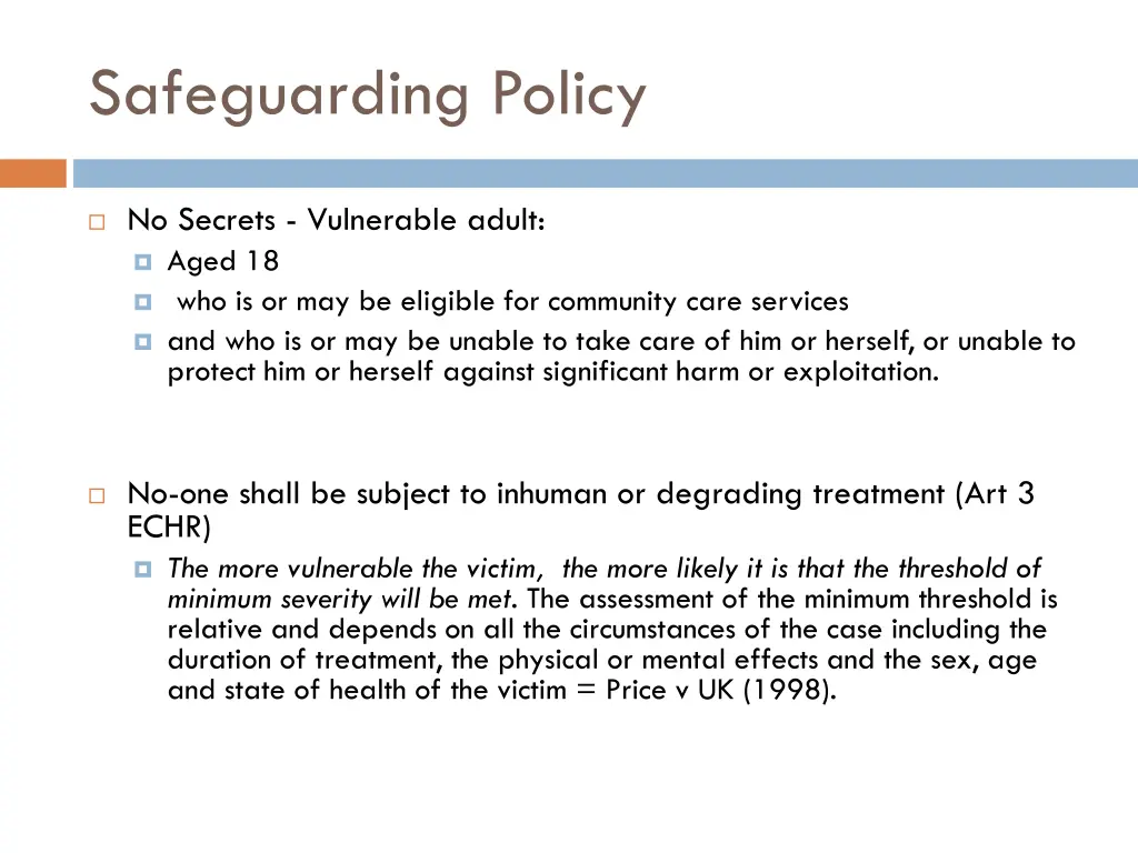 safeguarding policy