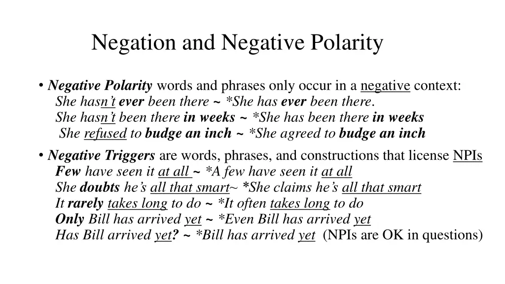 negation and negative polarity