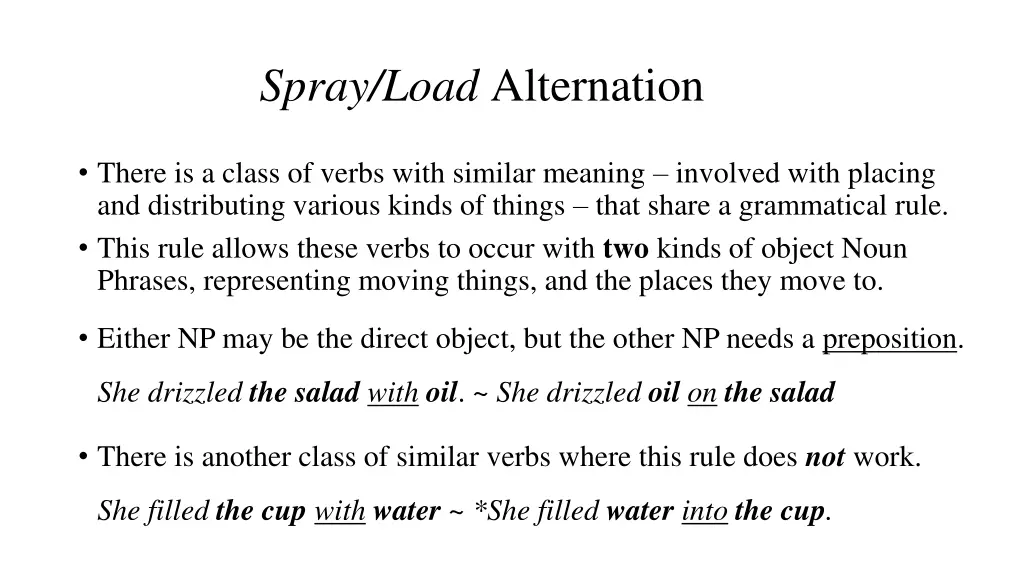 spray load alternation