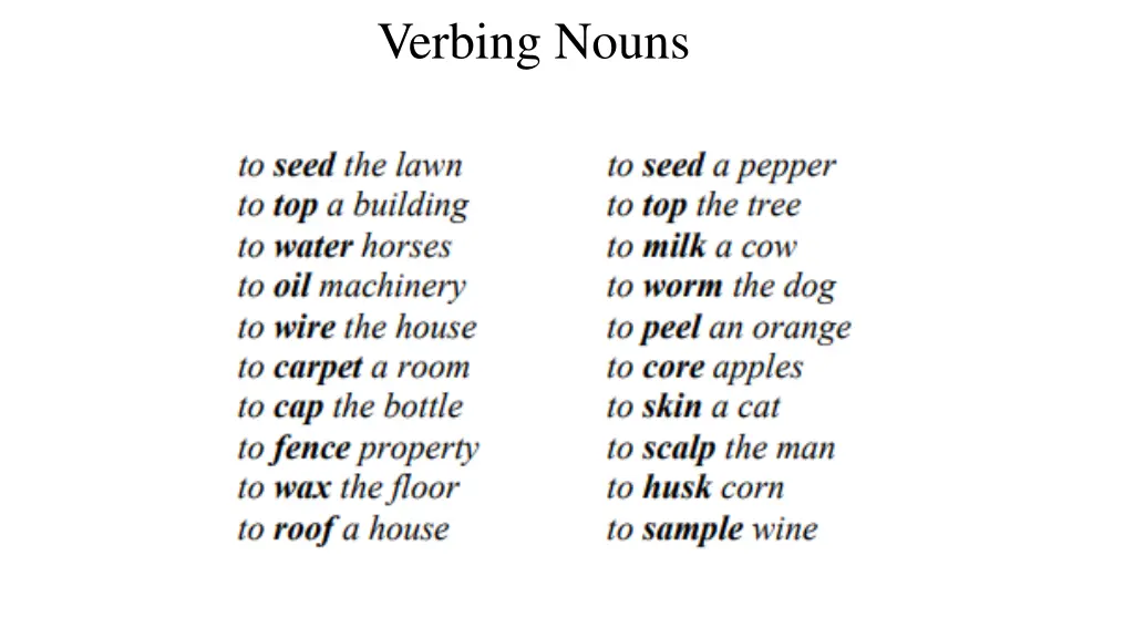 verbing nouns