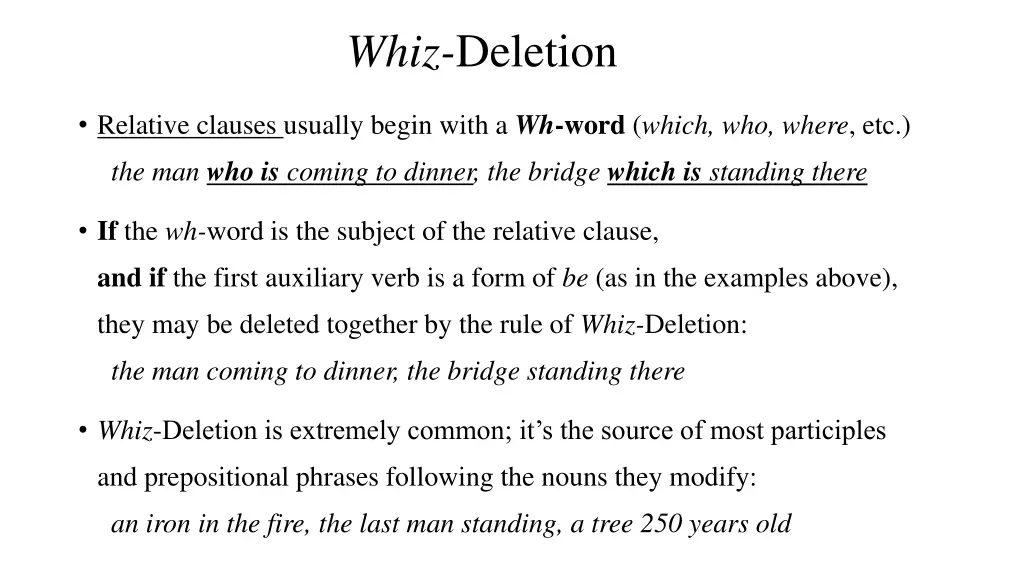 whiz deletion