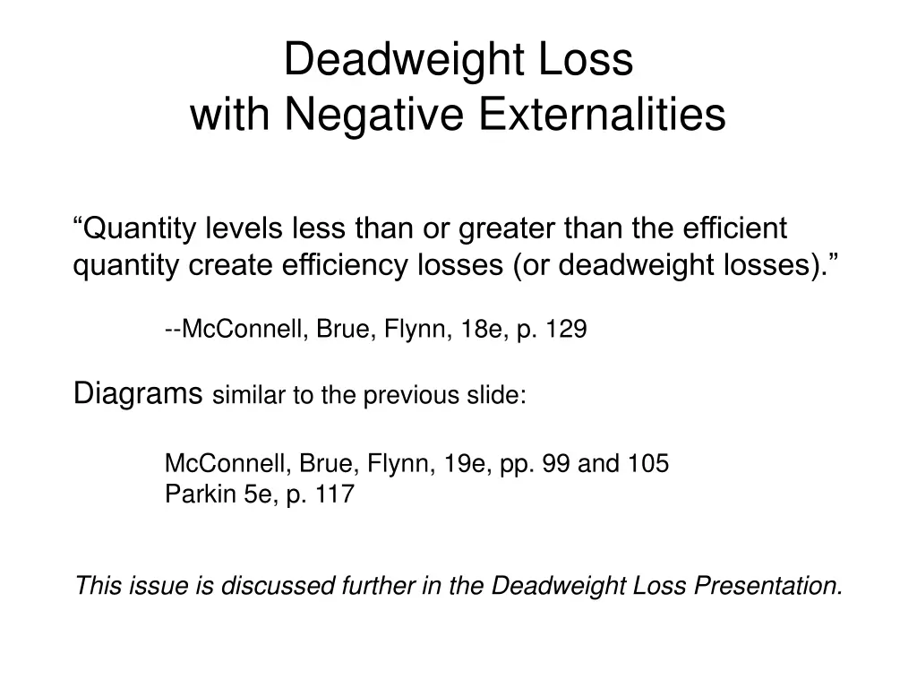 deadweight loss with negative externalities
