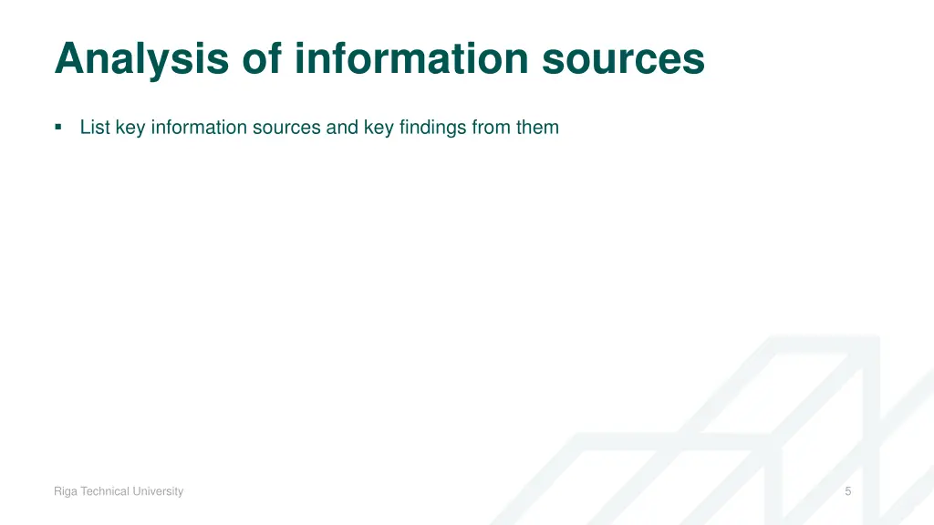 analysis of information sources