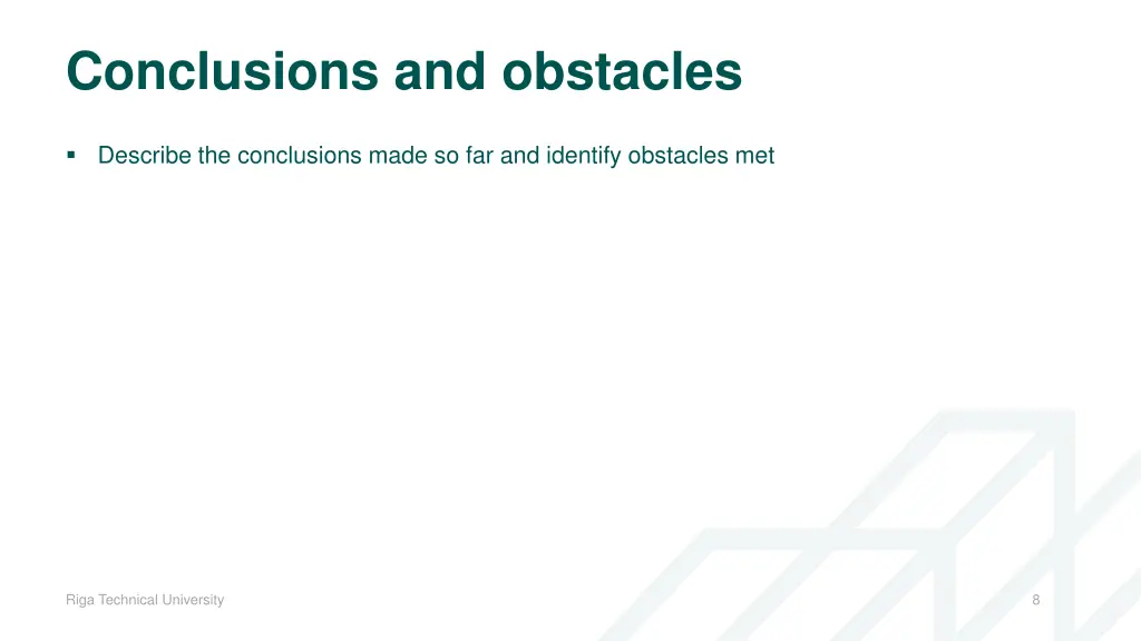conclusions and obstacles