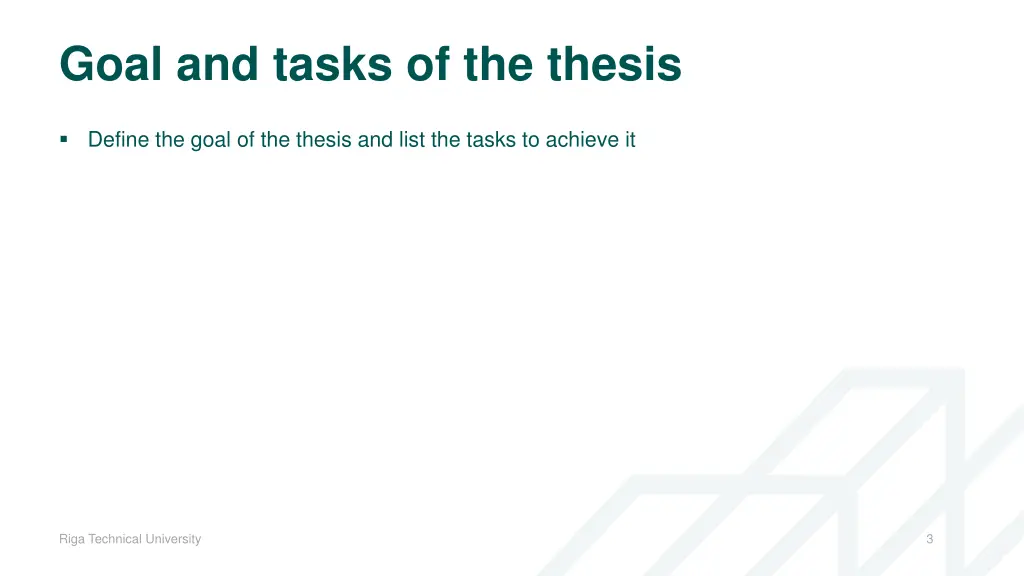 goal and tasks of the thesis