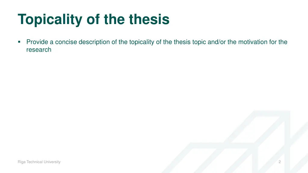 topicality of the thesis