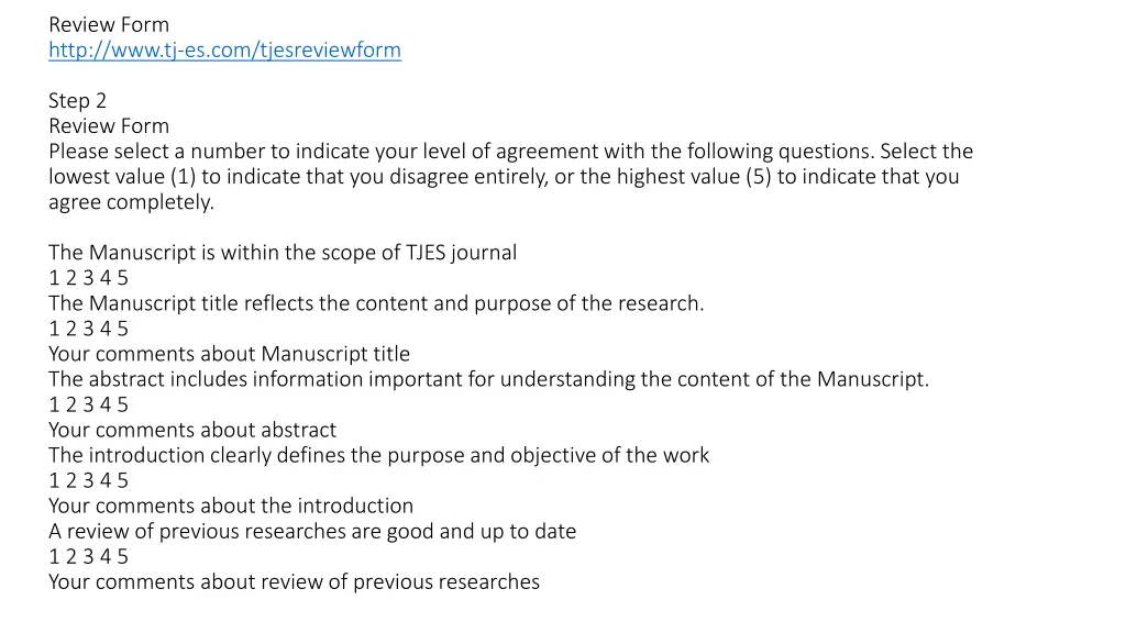 review form http www tj es com tjesreviewform 1
