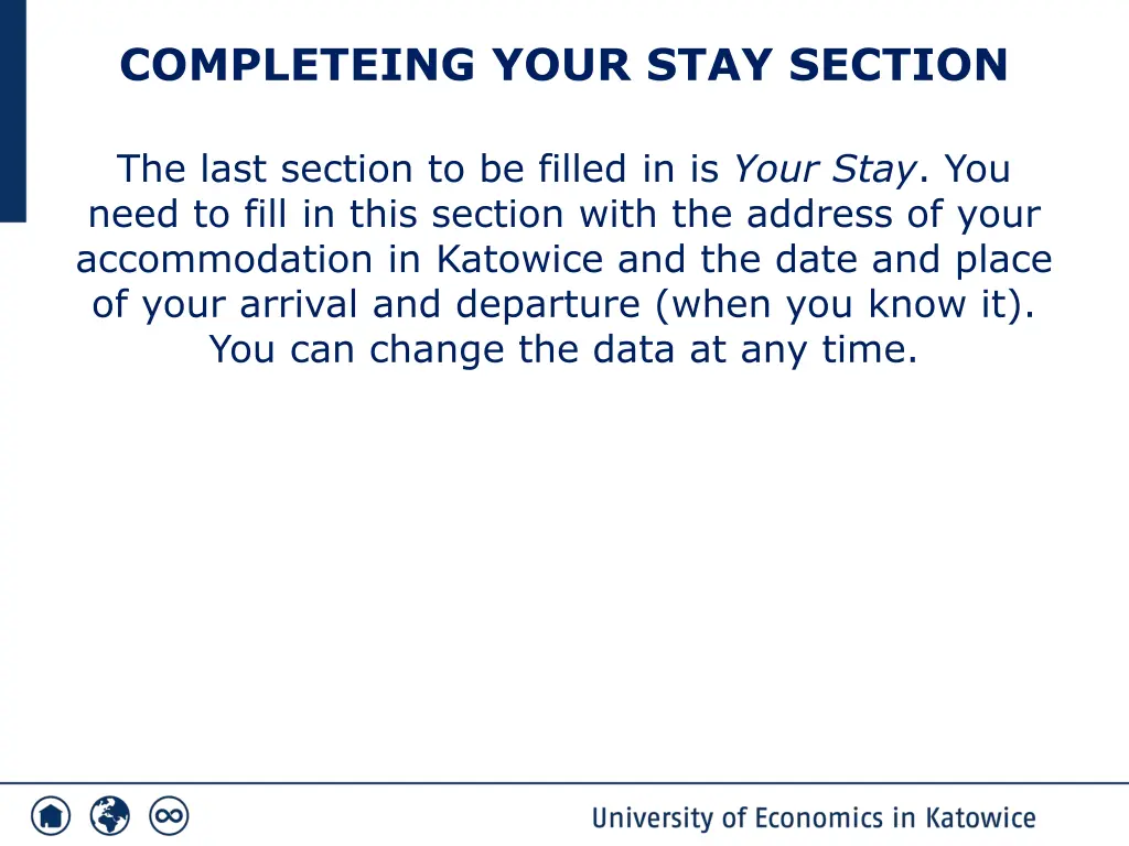 completeing your stay section