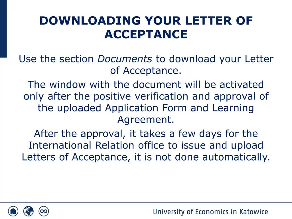 downloading your letter of acceptance