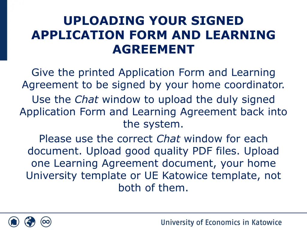 uploading your signed application form