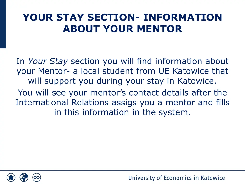 your stay section information about your mentor