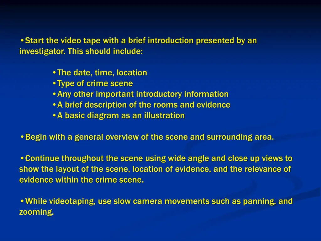 start the video tape with a brief introduction
