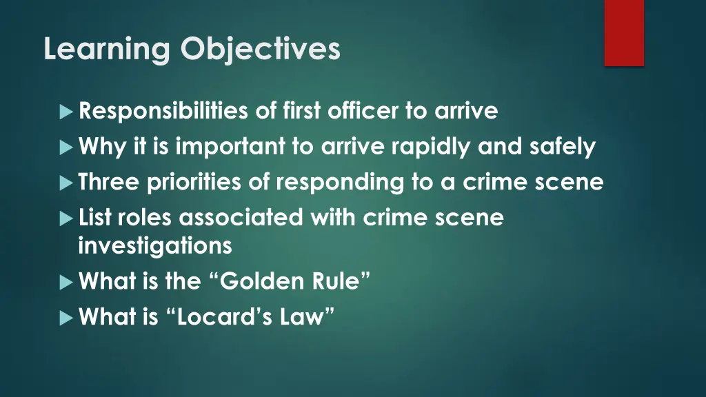 learning objectives