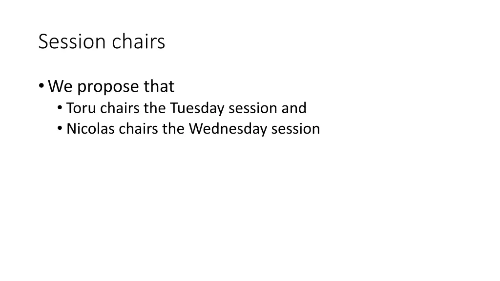 session chairs