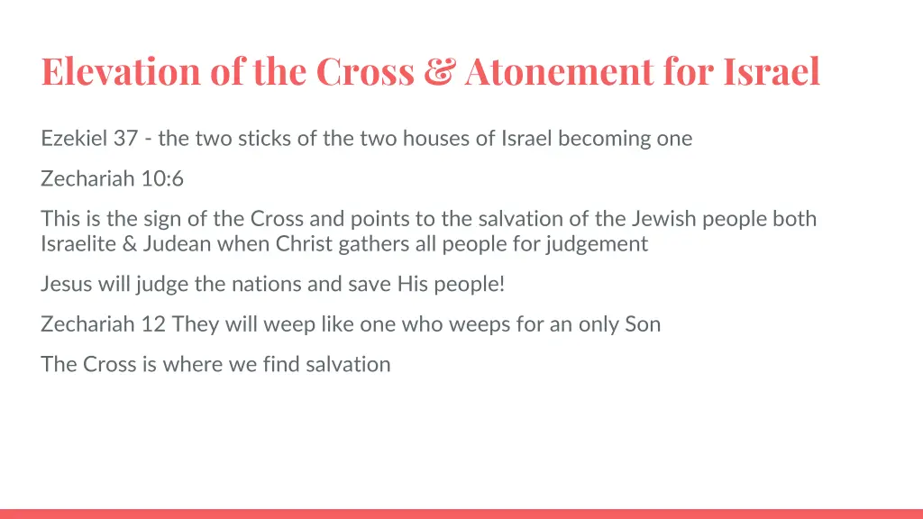 elevation of the cross atonement for israel