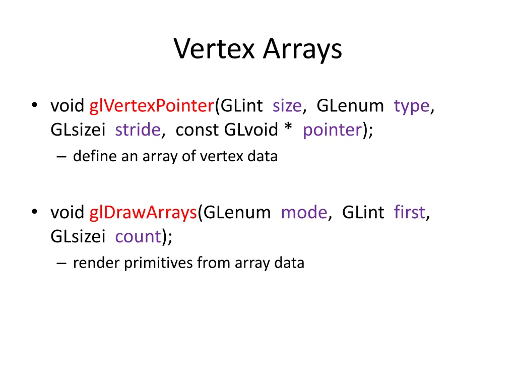 vertex arrays