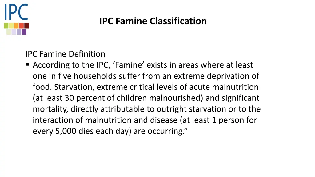 ipc famine classification