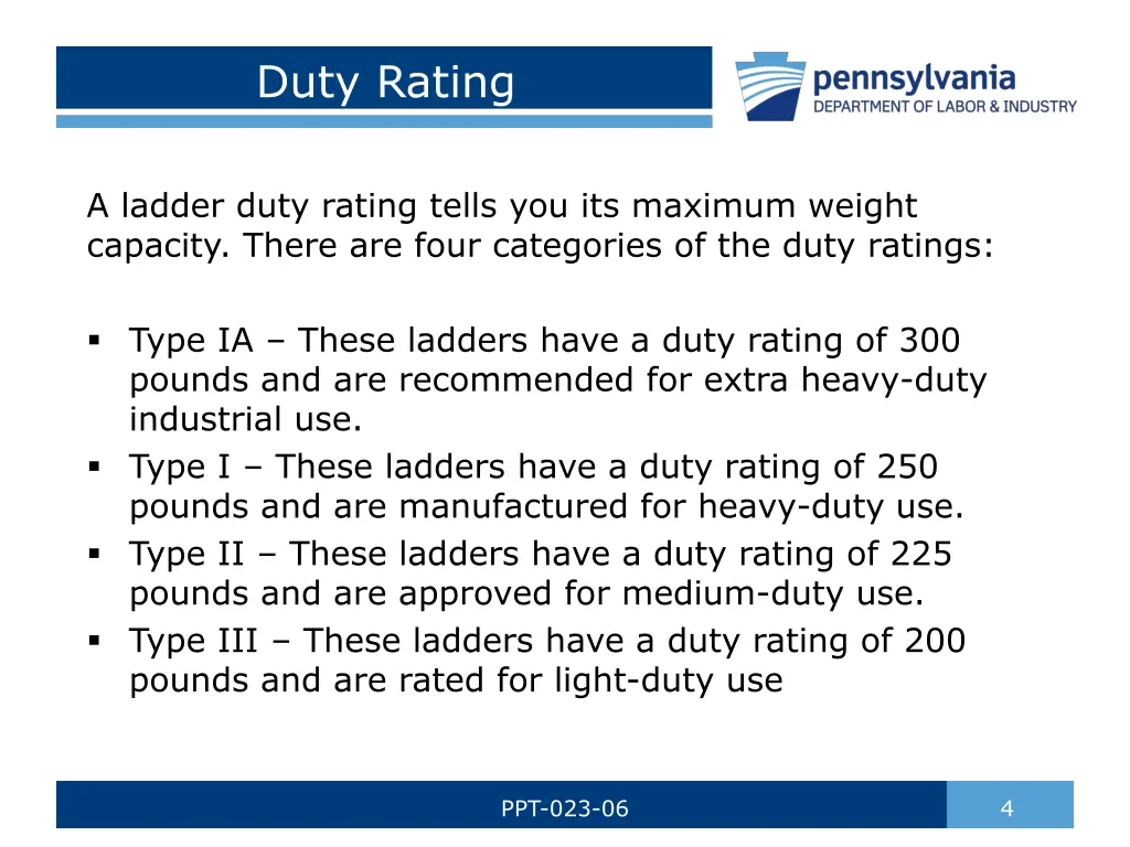 duty rating