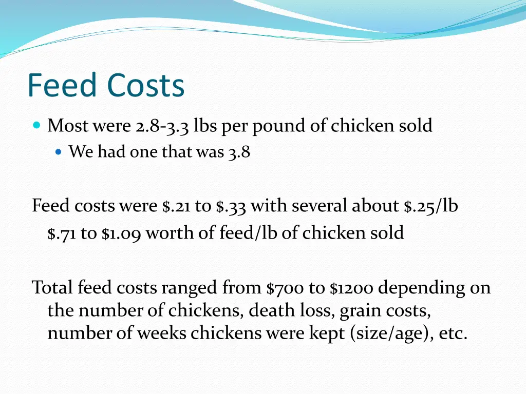 feed costs