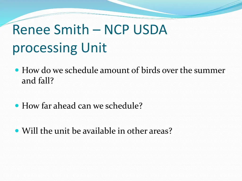 renee smith ncp usda processing unit