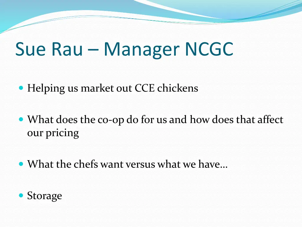 sue rau manager ncgc