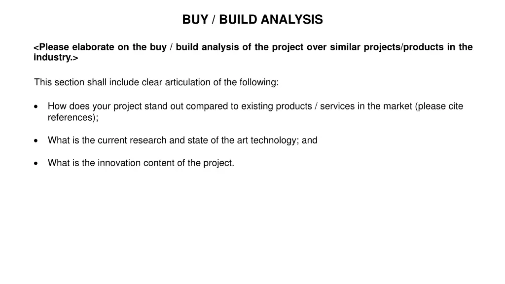 buy build analysis