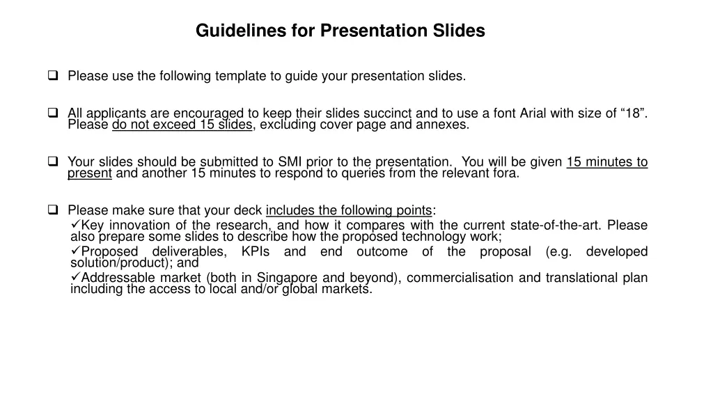 guidelines for presentation slides