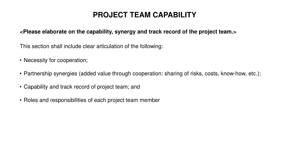 project team capability