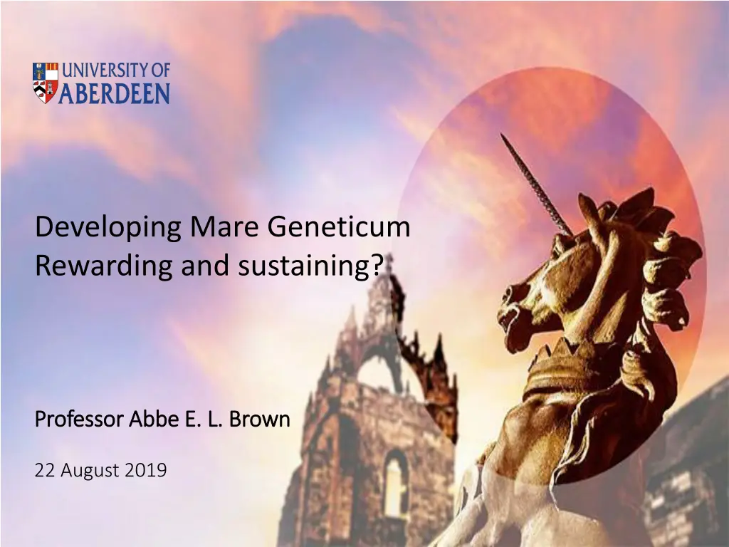 developing mare geneticum rewarding and sustaining