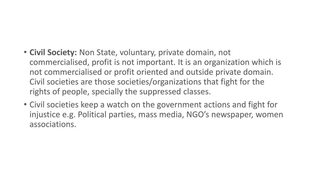 civil society non state voluntary private domain