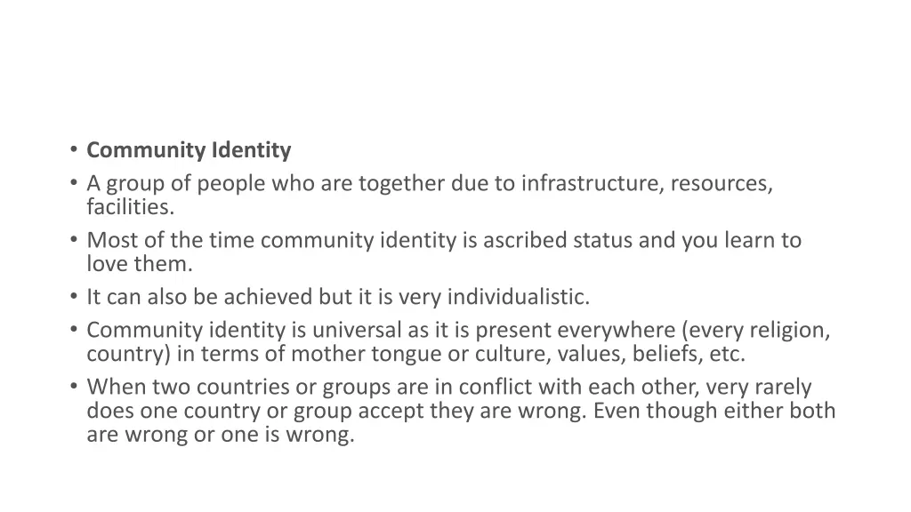 community identity a group of people