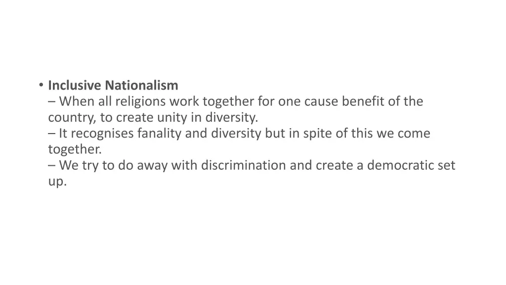 inclusive nationalism when all religions work
