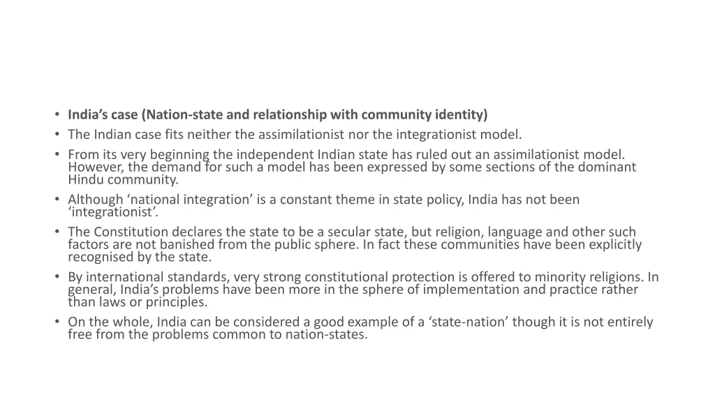 india s case nation state and relationship with