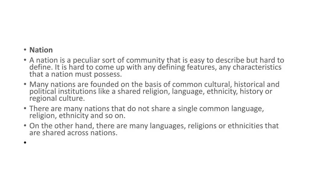 nation a nation is a peculiar sort of community