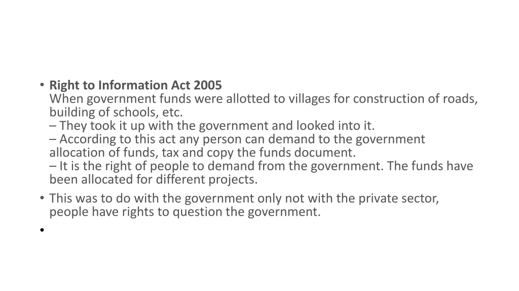 right to information act 2005 when government